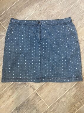 Karen Scott Blue Polka Dot Denim Mini SKORT Size 14